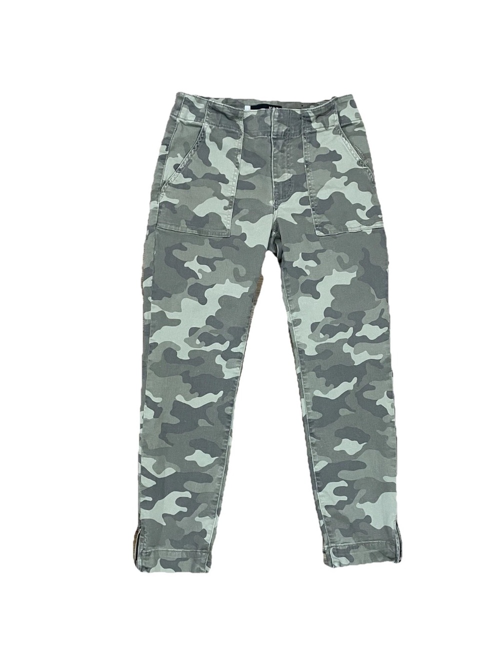 KUT FROM THE KLOTH REESE Ankle Zip Straight Leg Green Camo Jeans Women’s Size 4